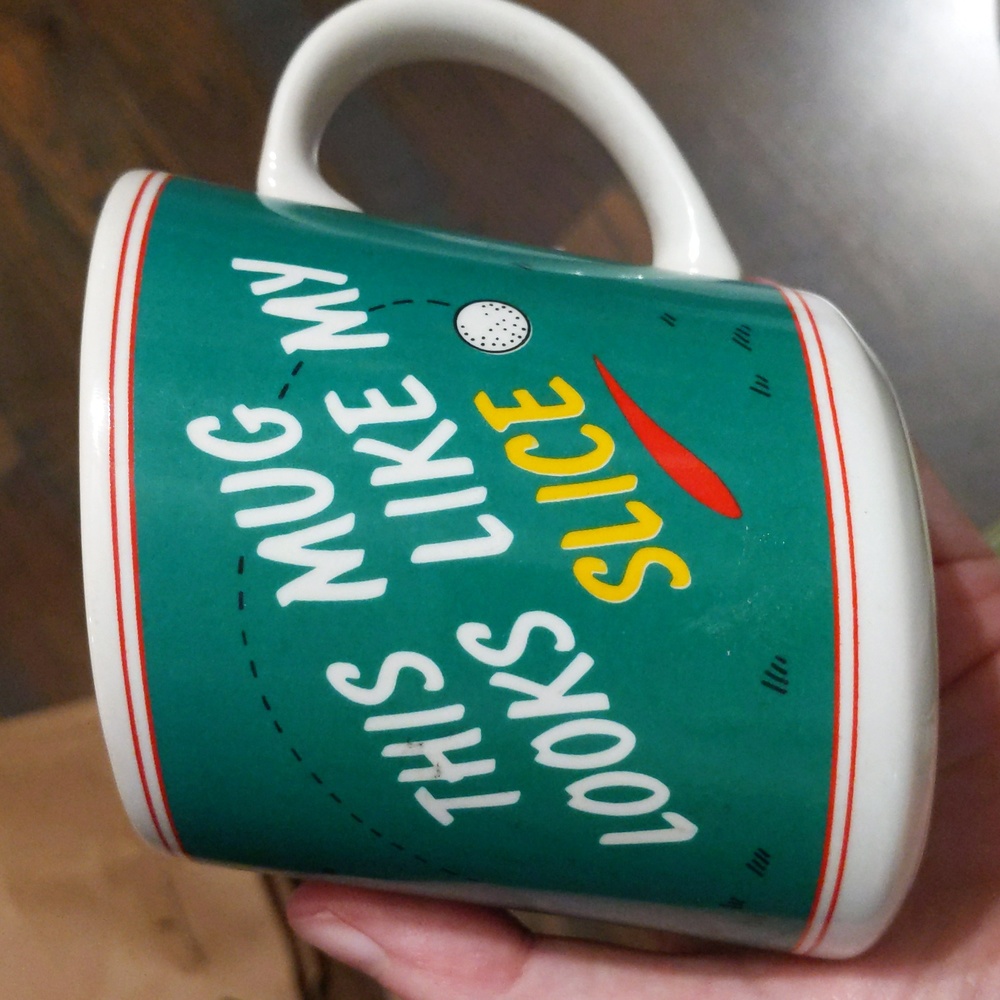 Vintage slanted crooked novelty golf mug